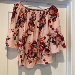 Off the shoulder, bell sleeve top